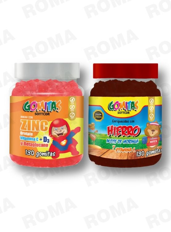 GOMITAS ZINC OROTATE NIÑOS 130 UND + GOMITAS HIERRO NIÑOS 130UND - 1