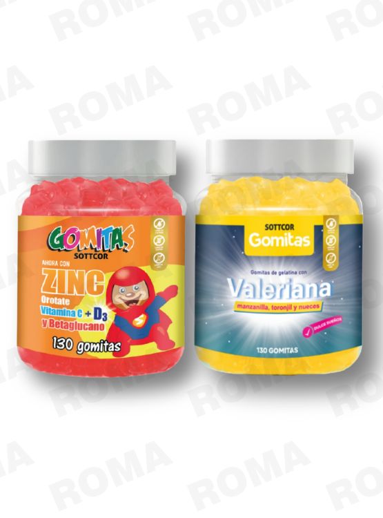 GOMITAS ZINC OROTATE NIÑOS 130 UND + GOMITAS VALERIANA 130UND - 1