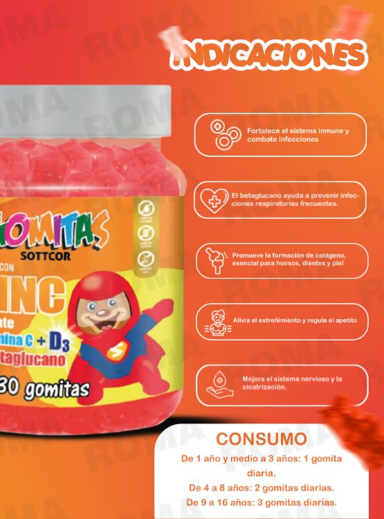GOMITAS ZINC OROTATE NIÑOS 130 UND + GOMITAS CALCIO 130UND - 2