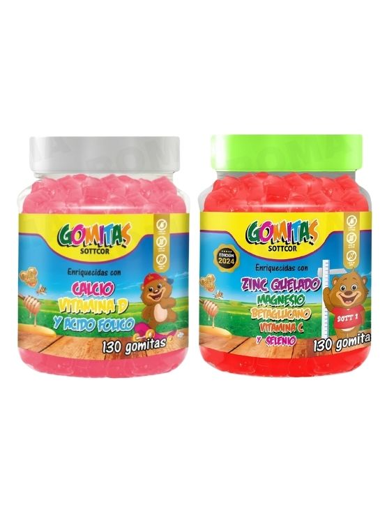 PACK 2 GOMITAS CALCIO NIÑOS + ZINC QUELADO NIÑOS 260 UND - 1
