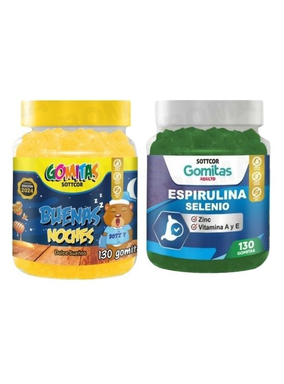 PACK 2 GOMITAS BUENAS NOCHES NIÑOS + ESPIRULINA ADULTOS 260 UND - 1