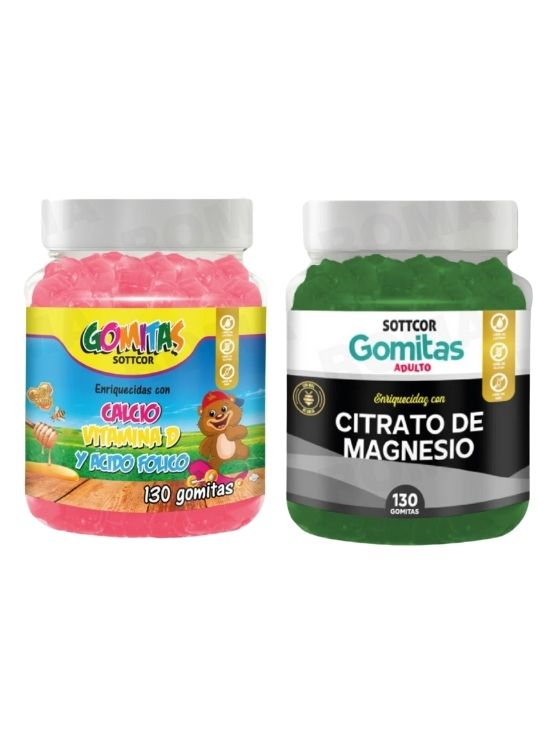 PACK 2 GOMITAS CALCIO NIÑOS + CITRATO DE MAGNESIO ADULTO 260UND - 1