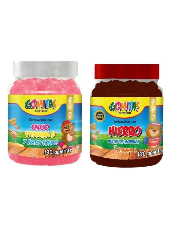 PACK 2 GOMITAS CALCIO NIÑOS + HIERRO NIÑOS 260 UND - 1
