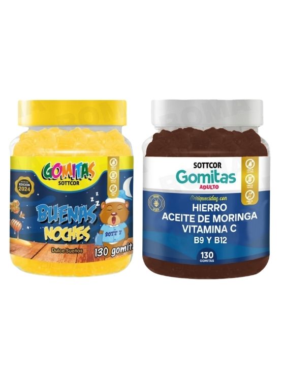 PACK 2 GOMITAS BUENAS NOCHES NIÑOS + HIERRO ADULTOS 260 UND - 1