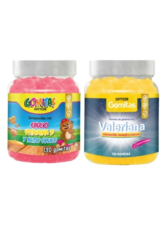 PACK 2 GOMITAS CALCIO NIÑOS + GOMITAS VALERIANA ADULTOS 260UND - 1