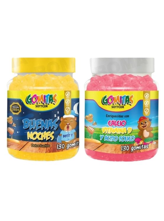 PACK 2 GOMITAS BUENAS NOCHES NIÑOS + CALCIO PARA NIÑOS 260 UND - 1