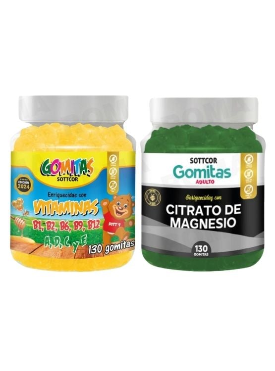 PACK 2 GOMITAS VITAMINAS PARA NIÑOS + CITRATO DE MAGNESIO ADULTO 260 UND - 1