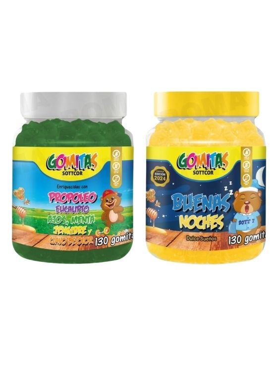 PACK 2 GOMITAS PROPÓLEO NIÑOS 130UND + GOMITAS BUENAS NOCHES NIÑOS 130UND - 1