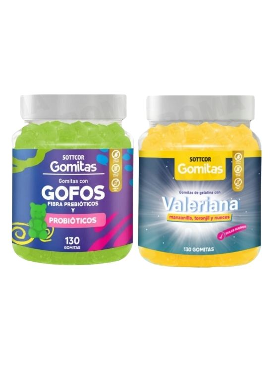 PACK 2 GOMITAS GOFOS PARA NIÑOS + GOMITAS VALERIANA ADULTOS 260 UND - 1