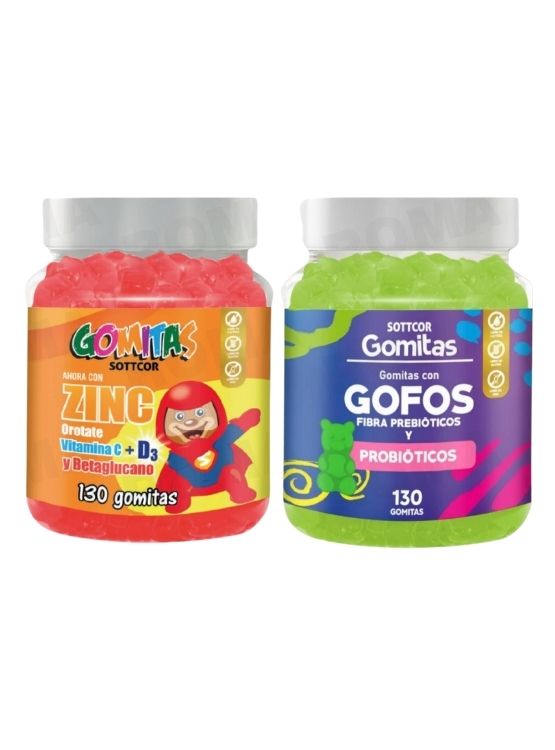 PACK 2 GOMITAS ZINC OROTATE NIÑOS 130UND + GOMITAS GOFOS NIÑOS 130UND - 1