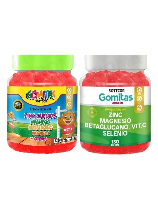 PACK 2 GOMITAS ZINC QUELADO NIÑOS + ZINC ADULTO 260 UND - 1