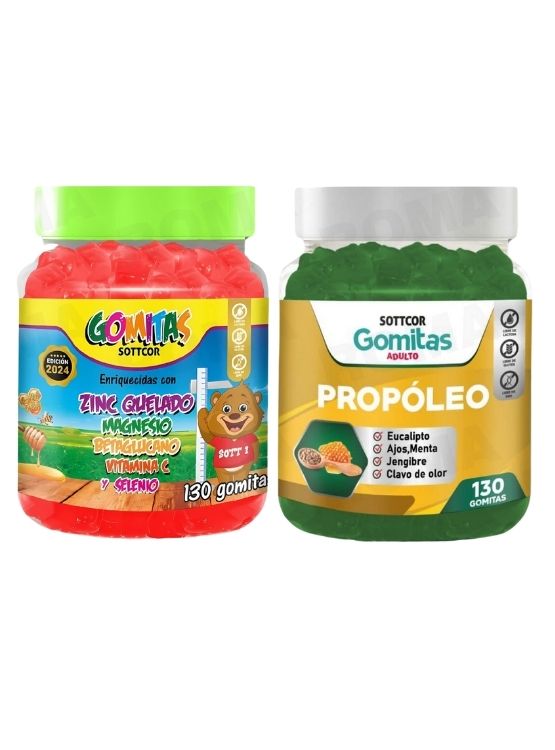 PACK 2 GOMITAS ZINC QUELADO NIÑOS + PROPOLEO ADULTO 260 UND - 1