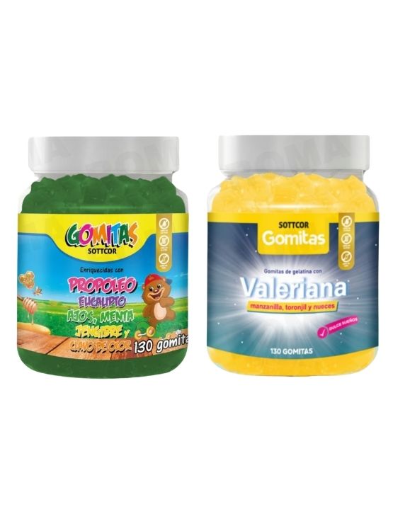 PACK 2 GOMITAS PROPÓLEO NIÑOS 130UND + GOMITAS VALERIANA 130UND - 1