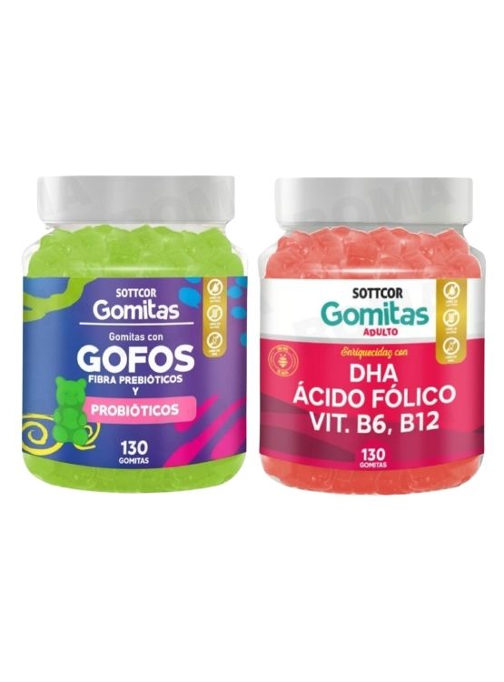 PACK 2 GOMITAS GOFOS PARA NIÑOS + DHA ACIDO FOLICO 260 UND - 1