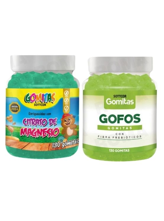 PACK 2 GOMITAS CITRATO DE MAGNESIO NIÑOS + GOFOS PARA ADULTOS 260 UND - 1
