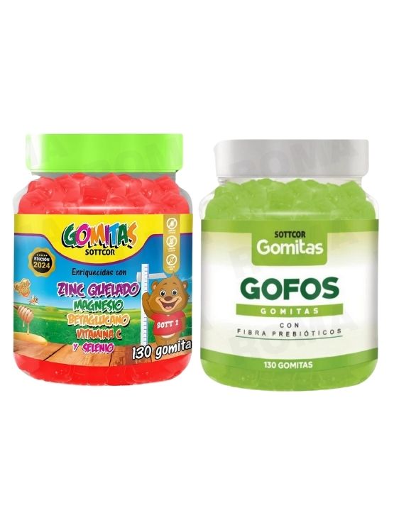 PACK 2 GOMITAS ZINC QUELADO NIÑOS  + GOFOS PARA ADULTOS 260 UND - 1
