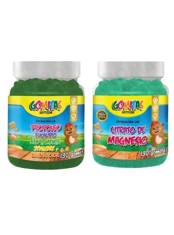 PACK 2 GOMITAS PROPÓLEO NIÑOS 130UND + GOMITAS CITRATO DE MAGNESIO NIÑOS 130UND - 1