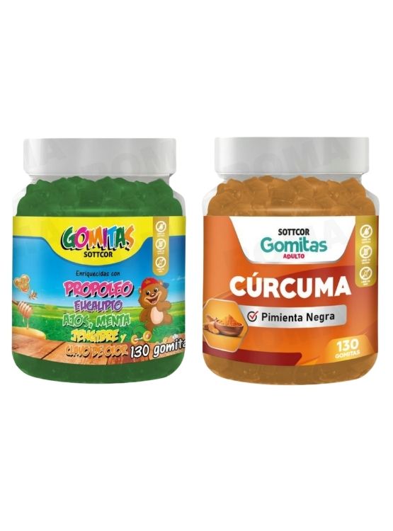 PACK 2 GOMITAS PROPÓLEO NIÑOS 130UND + GOMITAS CÚRCUMA 130UND - 1
