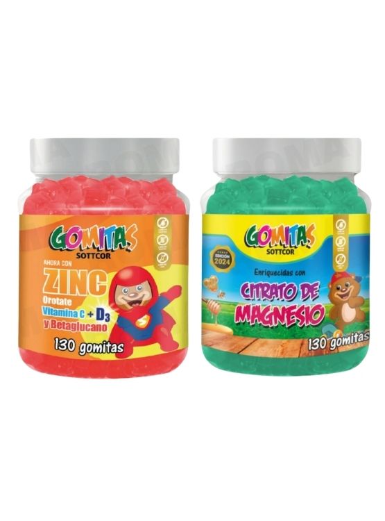 PACK 2 GOMITAS ZINC OROTATE NIÑOS 130UND + GOMITAS CITRATO DE MAGNESIO NIÑOS 130UND - 1