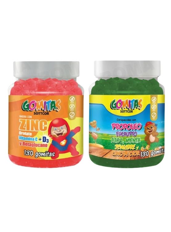 PACK 2 GOMITAS ZINC OROTATE NIÑOS 130UND + GOMITAS PROPÓLEO NIÑOS 130UND - 1