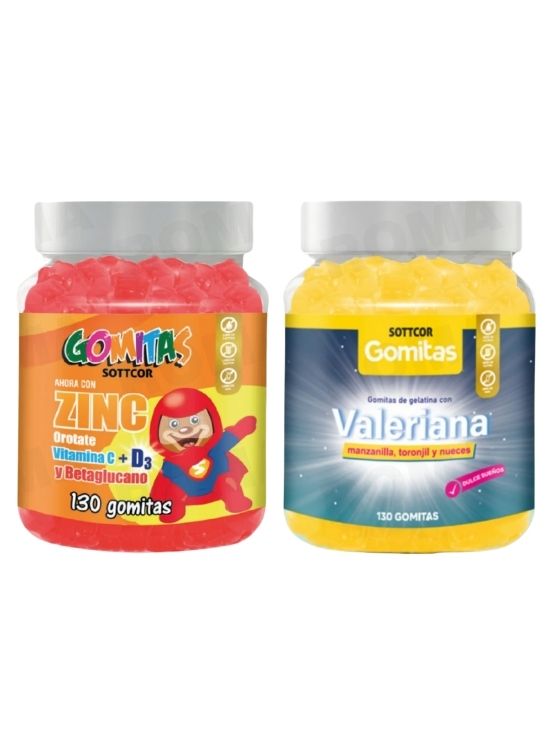 PACK 2 GOMITAS ZINC OROTATE NIÑOS 130UND + GOMITAS VALERIANA 130UND - 1