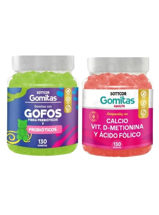 PACK 2 GOMITAS GOFOS PARA NIÑOS + CALCIO ADULTOS 130 UND - 1