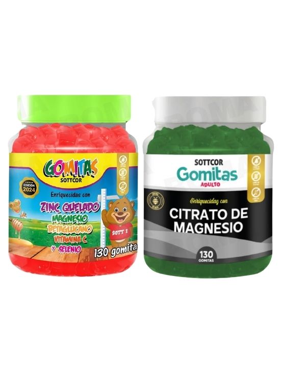 PACK 2 GOMITAS ZINC QUELADO NIÑOS + CITRATO DE MAGNESIO ADULTO 260 UND - 1