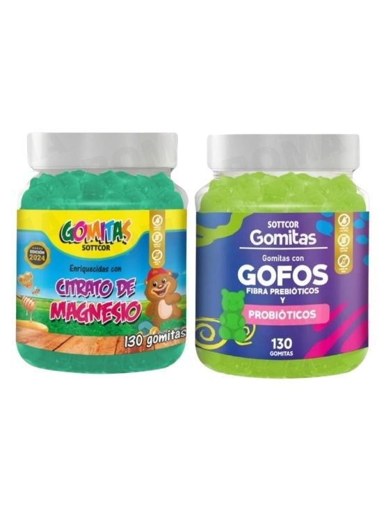 PACK 2 GOMITAS CITRATO DE MAGNESIO NIÑOS + GOFOS PARA NIÑOS 260 UND - 1