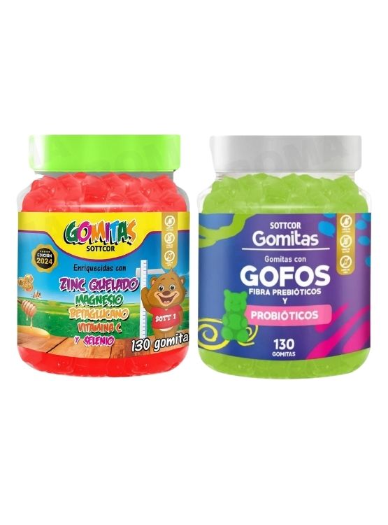 PACK 2 GOMITAS ZINC QUELADO NIÑOS + GOFOS PARA NIÑOS 260 UND - 1