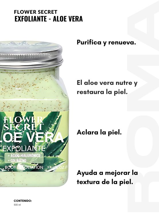PACK 2 CREMA EXFOLIANTE ALOE VERA FLOWER SECRET 1000ML - 2