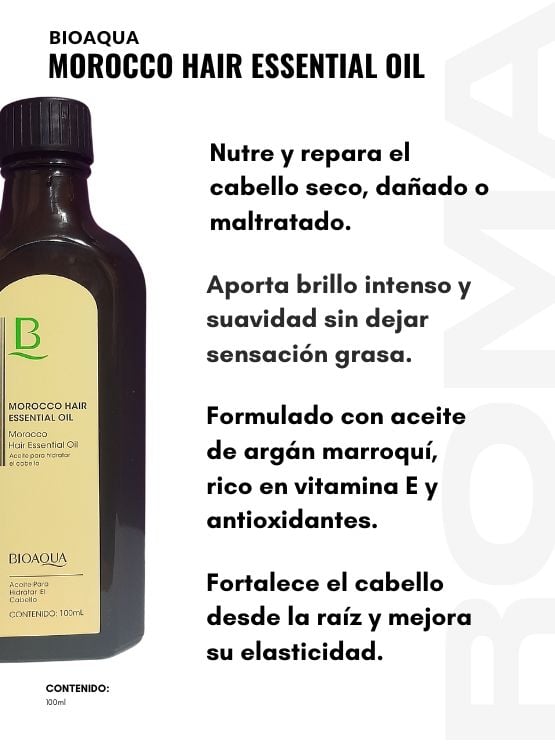ACEITE PARA EL CABELLO DE MOROCCO BIOAQUA 100ML - 2