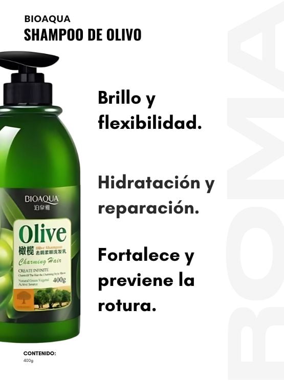 PACK 2 SHAMPOO DE OLIVO BIOAQUA 800ML - 2