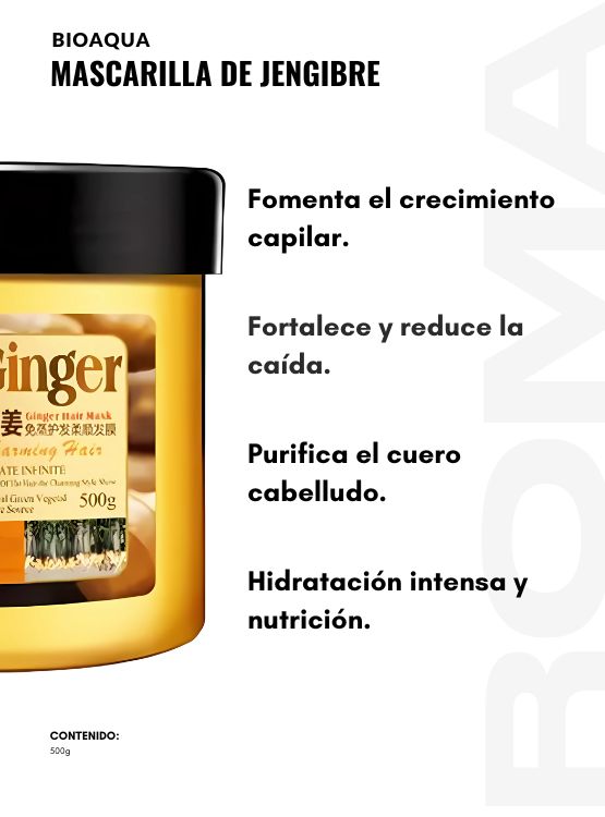 PACK 3 MASCARILLA DE JENGIBRE PARA EL CABELLO BIOAQUA 1500G - 2