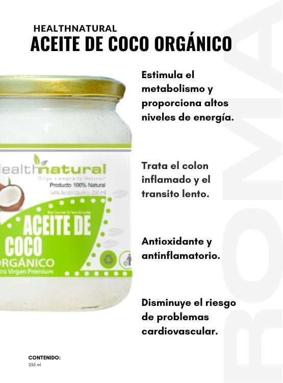 PACK 3 ACEITE DE COCO ORGÁNICO HEALTHNATURAL 750ML - 2
