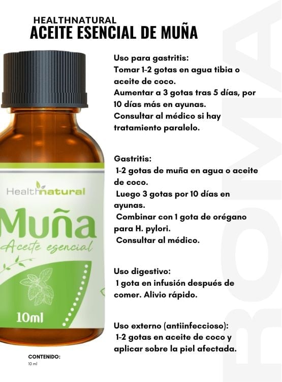 ACEITE ESENCIAL DE MUÑA HEALTHNATURAL 10ML - 2