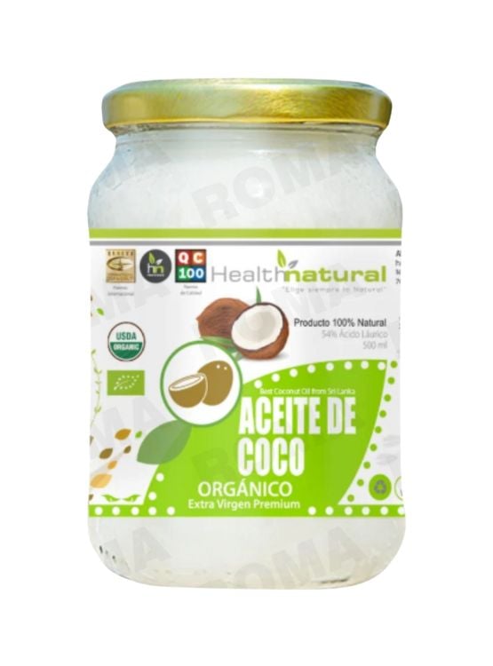 ACEITE DE COCO ORGÁNICO HEALTHNATURAL 500ML - 1