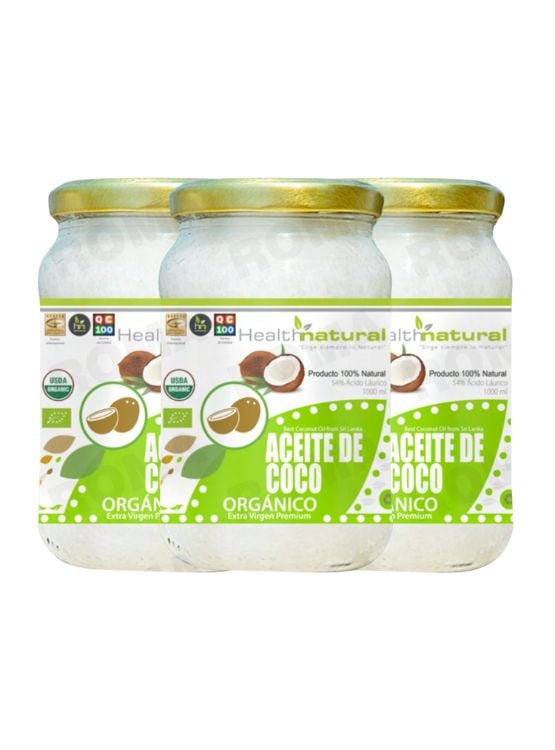 PACK 3 ACEITE DE COCO ORGÁNICO HEALTHNATURAL 3000ML - 1