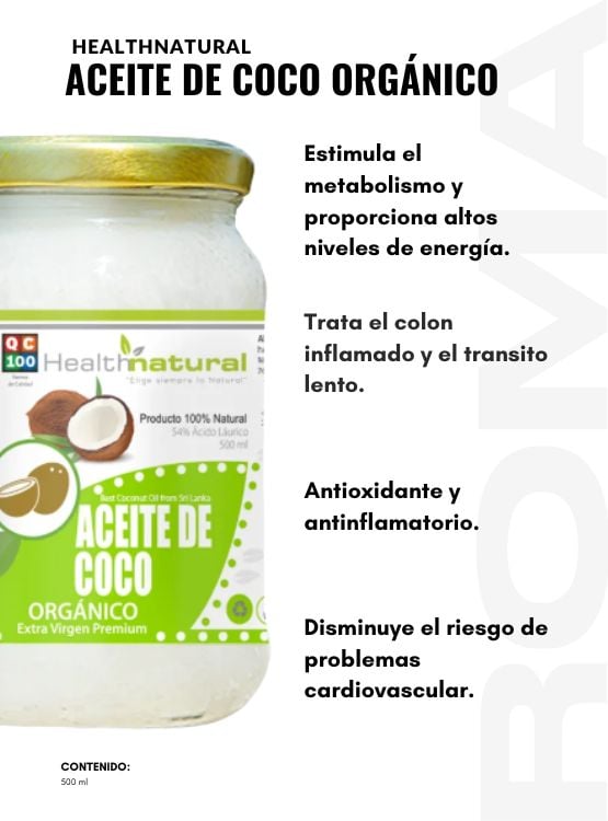 PACK 3 ACEITE DE COCO ORGÁNICO HEALTHNATURAL 1500ML - 2