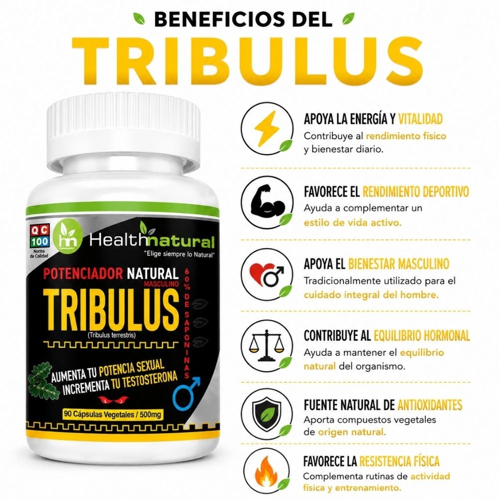PACK 3 TRIBULUS TERRESTRE HEALTHNATURAL 1500MG - 2