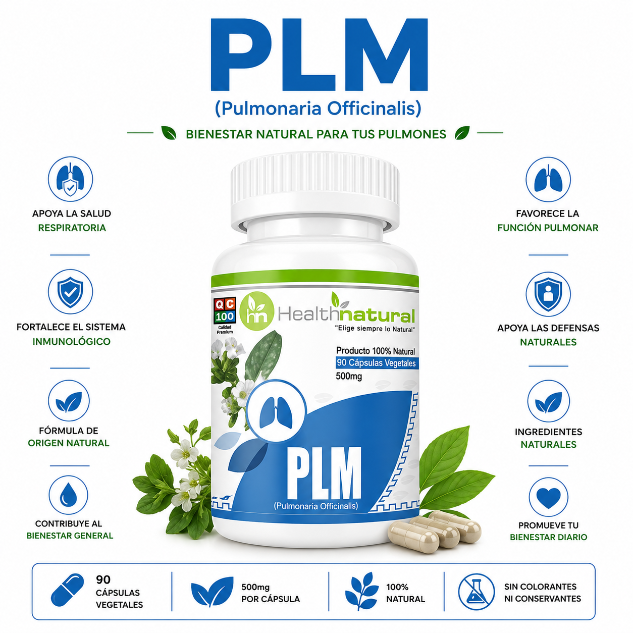 PLM(PULMONARIA) HEALTHNATURAL 500MG - 1