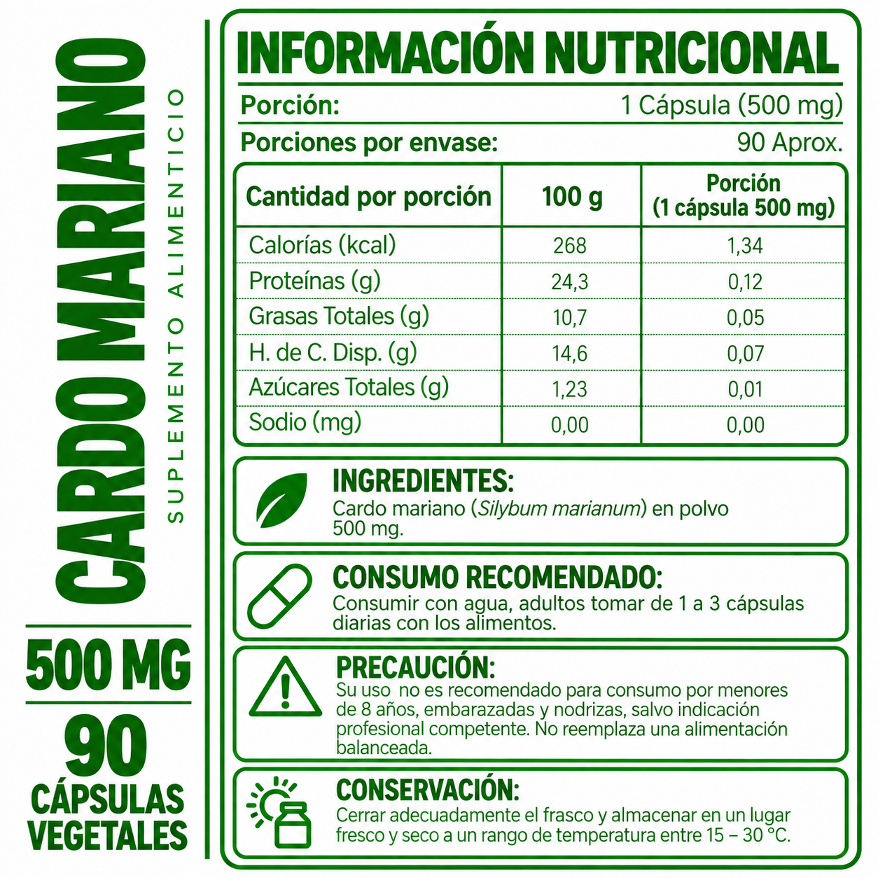 PACK 2 CARDO MARIANO HEALTHNATURAL 1000MG - 2