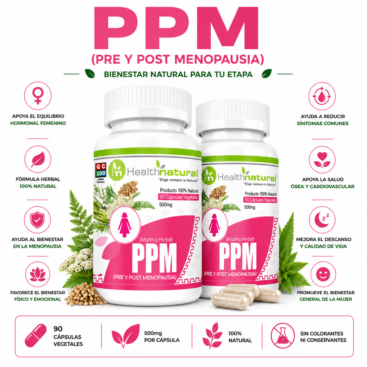 PACK 2 PPM(PRE Y POST MENOPAUSIA) HEALTHNATURAL 1000MG - 1