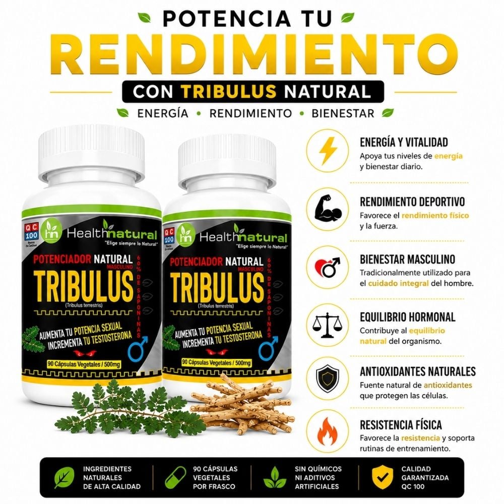 PACK 2 TRIBULUS TERRESTRE HEALTHNATURAL 1000MG - 1