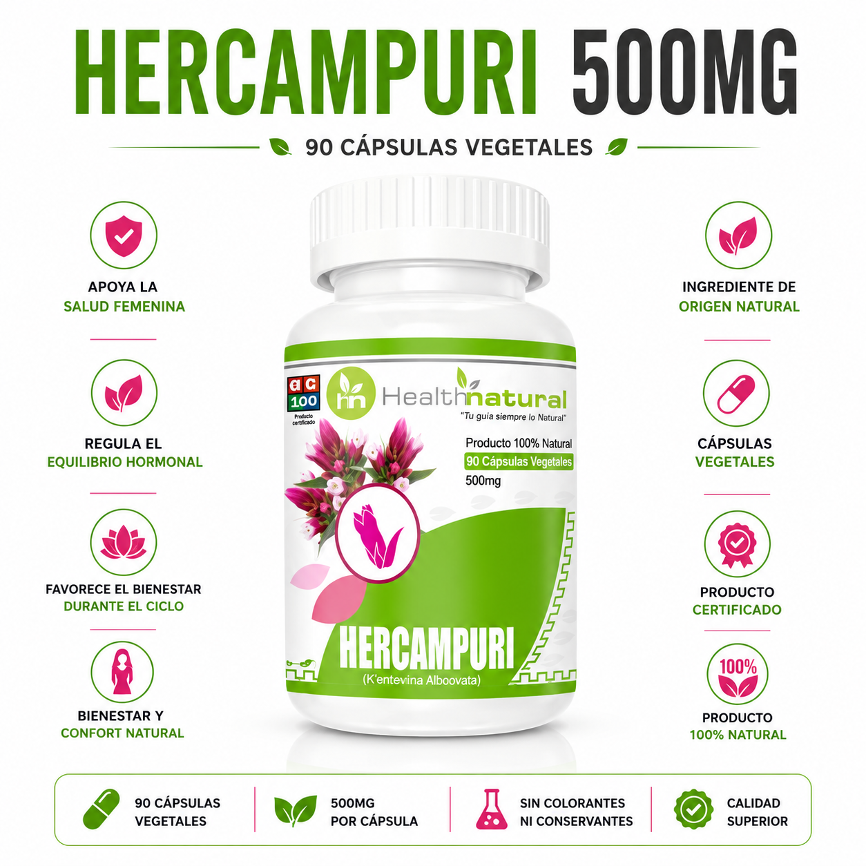 HERCAMPURI HEALTHNATURAL 500MG - 1