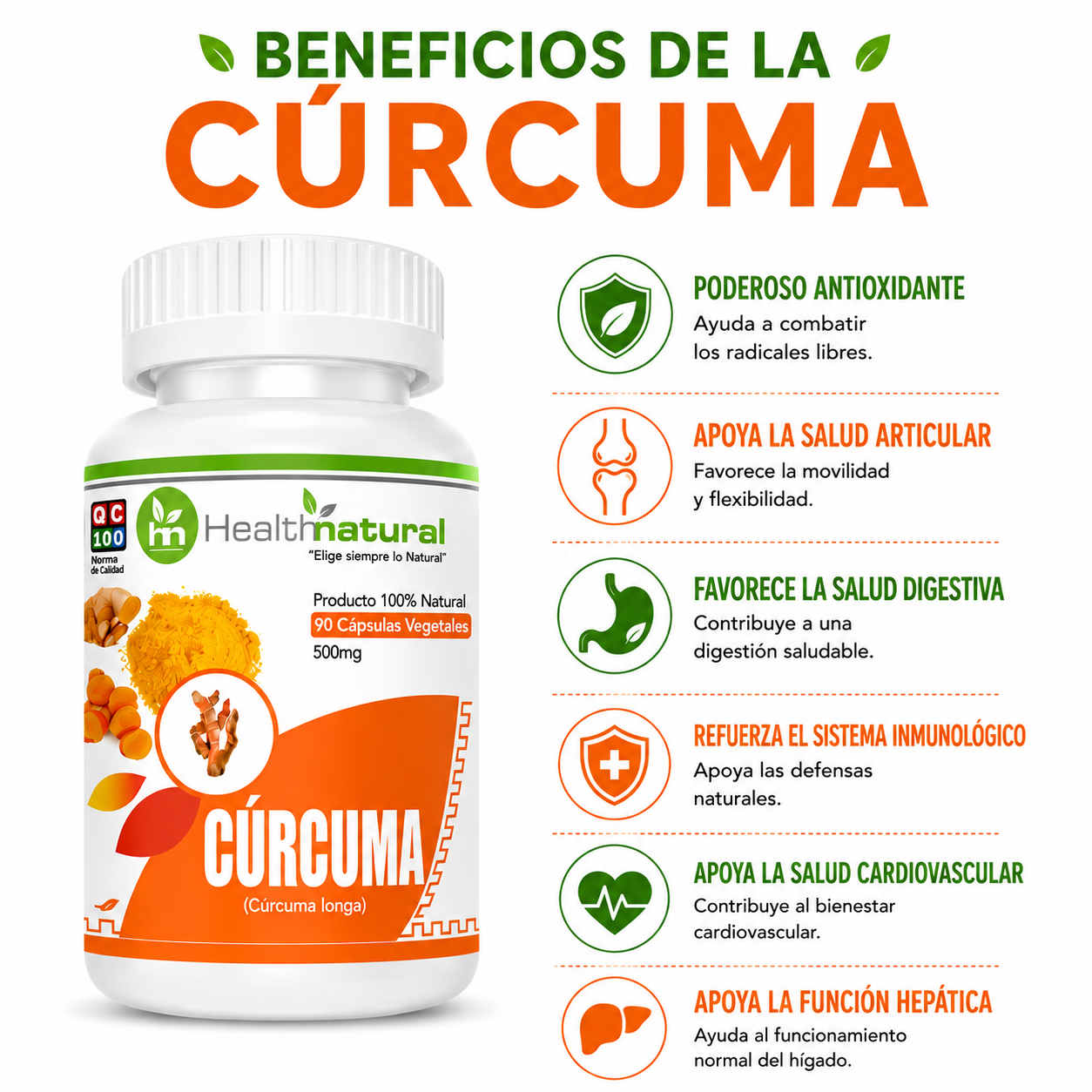 CÚRCUMA HEALTHNATURAL 500MG - 2