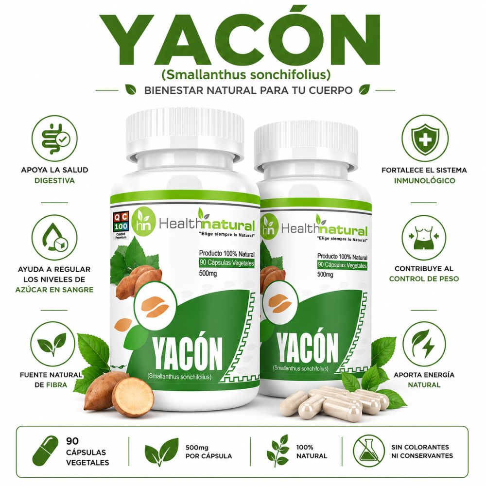 PACK 2 YACÓN HEALTHNATURAL 1000MG - 1