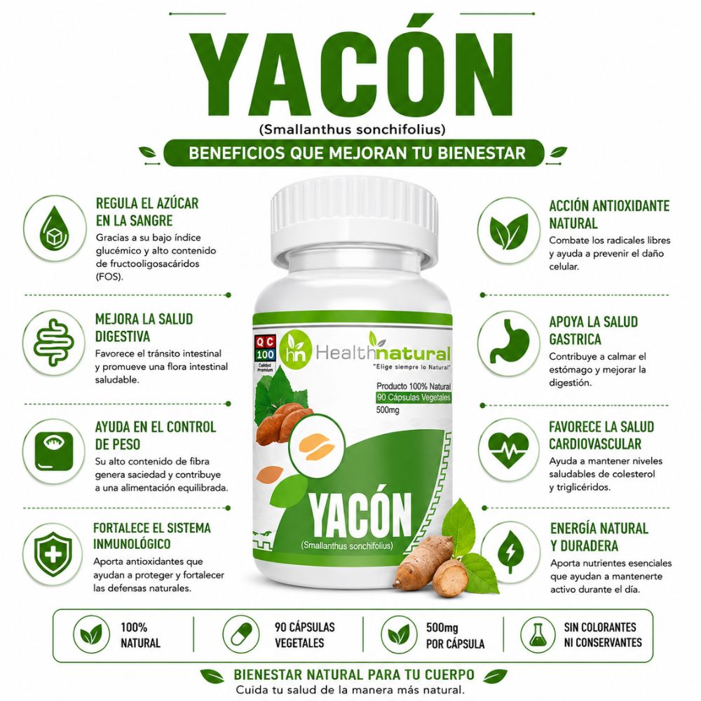 PACK 2 YACÓN HEALTHNATURAL 1000MG - 2