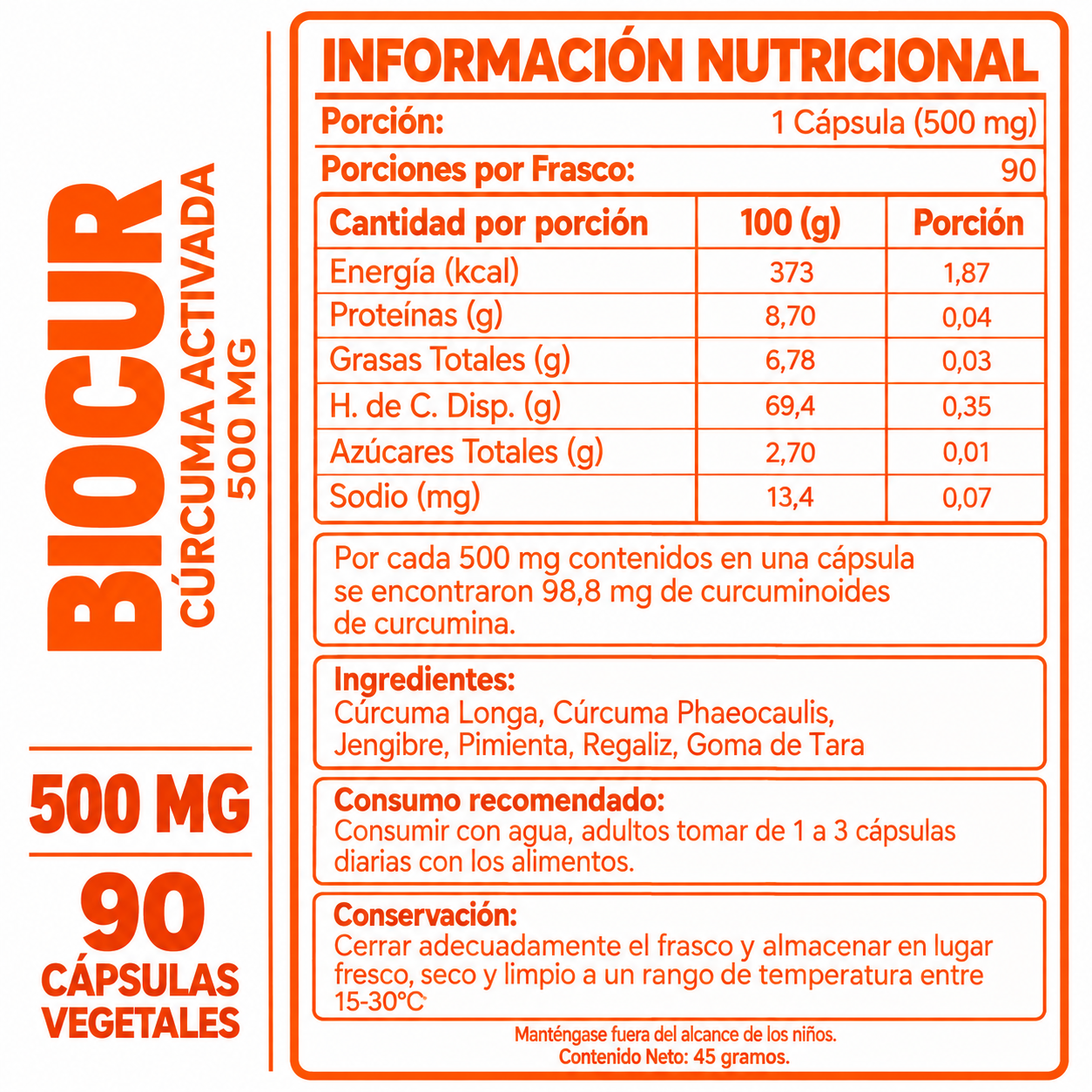 PACK 3 BIOCUR HEALTHNATURAL 1500MG - 2