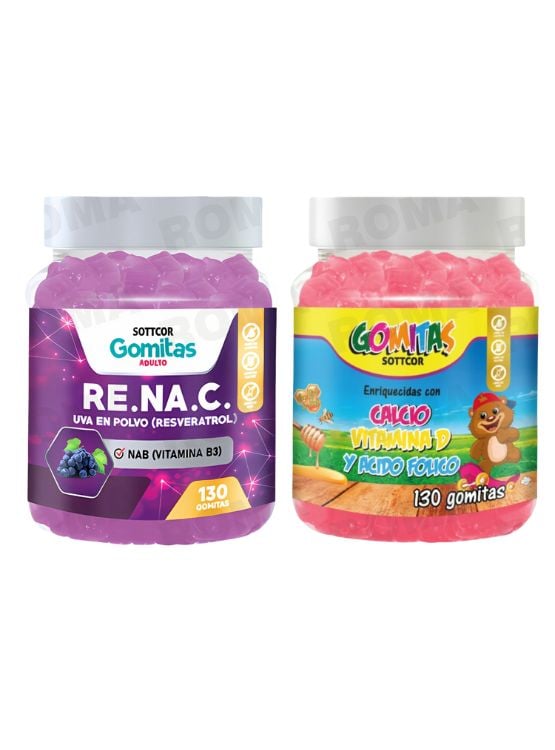 GOMITAS RESVERATROL 130UND + GOMITAS CALCIO NIÑOS 130UND - 1