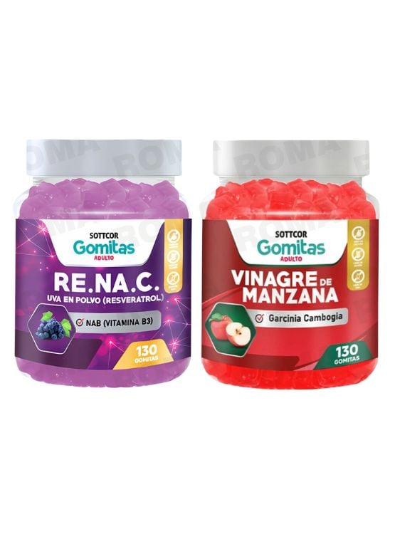 GOMITAS RESVERATROL 130UND + GOMITAS VINAGRE DE MANZANA 130UND - 1